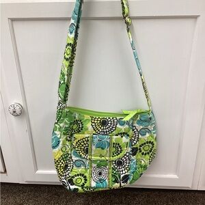 Vera Bradley Green and Blue Floral Shoulder Bag